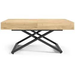 Feldmann-Wohnen Esstisch Alteiche - Ausziehbar und Höhenverstellbar - Moderner Esstisch in U-Form mit eleganter Holzoptik. Ausziehbar von 120 cm auf 200 cm und höhenverstellbar von 27 bis 80 cm. Ideal für jedes Esszimmer, robust und vielseitig einsetzbar.