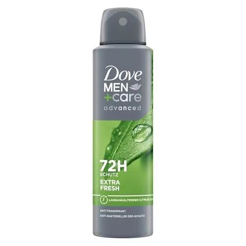 Dove Men+Care Anti-Transpirant Extra Fresh 150 ml - 6 Stück - Deospray für Männer mit 72 Stunden Schutz gegen Körpergeruch und Schweiß, enthält ¼ Pflegecreme für sanfte Haut und langanhaltenden Citrus-Duft.