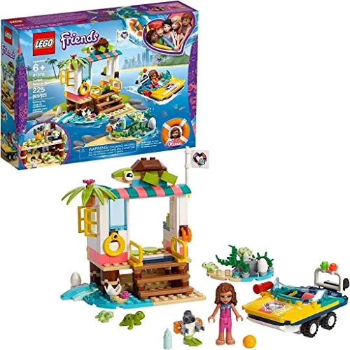 LEGO® Friends Schildkröten-Rettungsstation 41376 - Spannende Rettungsmission - LEGO Spielzeug für kreative Kinder mit Amphibienfahrzeug und Strandrettungsstation. Fördert das Verantwortungsbewusstsein und macht das Spielen mit 4 Schildkrötenfiguren zum Abenteuer!