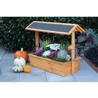 Promadino Pflanzkasten Zierbrunnen Chiemsee 94,5 x 49 x 77 cm - Pflanzkübel aus wetterfestem Kiefernholz, ideal für kreative Bepflanzungen und ein attraktives Highlight in jedem Garten.