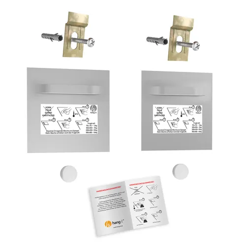 Spiegelhalter Set M - Spiegelaufhänger für Wandmontage - 100 x 100 Spiegelbleche