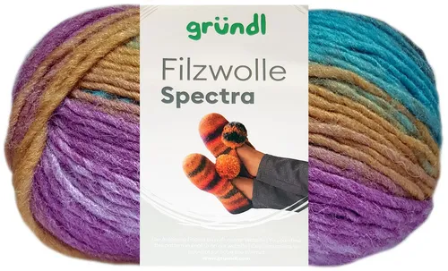 Gründl 100 Gramm Filzwolle Spectra Wolle Farbauswahl Häkelwolle