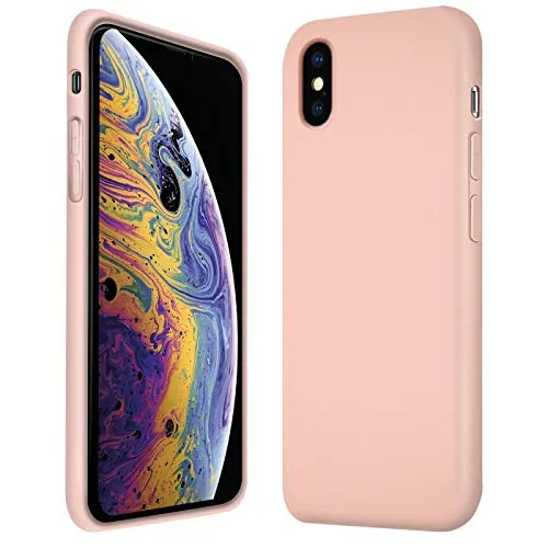 CoolGadget TPU Handyhülle für iPhone X/XS Silikonhülle, farbige TPU Soft Case mit Grip-Oberfläche, kompatibel mit iPhone X/XS (5,8 Zoll), Rosa