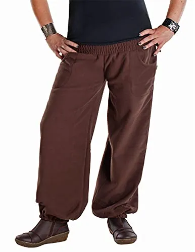 Vishes - Alternative Bekleidung - Warme Damen Winter Thermohose Haremshose Fleecehose aus Fleece braun
