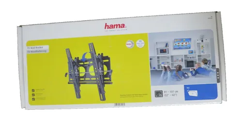 Hama TV-Wandhalterung - Neigbar bis -20 Grad, max 50kg - TV-Ständer & -Wandhalterungen, schwarz, ideal für flexible TV-Positionierung, inkl. Schraubensatz und fischer Dübel für einfache Montage.