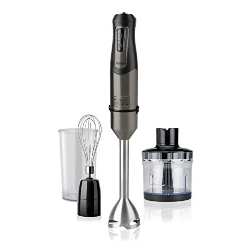 Black+Decker BXHBA1000E - 1.000 W Stabmixer mit 20 Geschwindigkeiten, 4-in-1 Multifunktionalität für cremige Texturen und einfache Reinigung