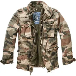 Brandit M-65 Giant Textiljacke - Woodland - XXL - Funktionsjacke mit austrennbare Innenjacke und Weitenregulierbarer Taille, ideal für Outdoor-Aktivitäten und Abenteuer im Freien.