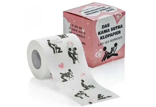 Goods+Gadgets Papierdekoration GOODS+GADGETS Kamasutra Toilettenpapier – Lustiges Toilettenpapier, Sexy Fun Klopapier mit 200 Stellungen-Positionen