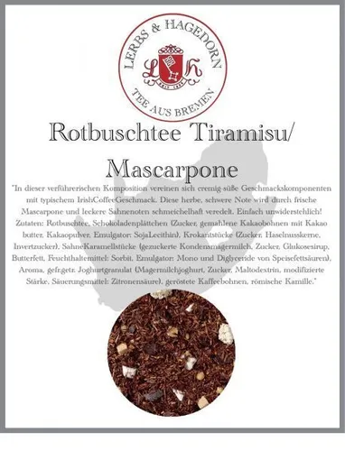 Roibuschtee Tiramisu/Mascarpone 1 kg Tiramisu Mascarpone