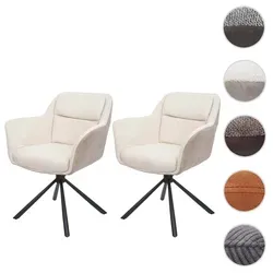 2er-Set Esszimmerstuhl HWC-K33 in beige von Mendler