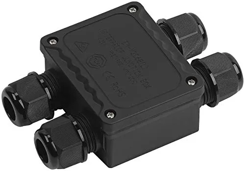 revolt Abzweigdose wasserdicht: Outdoor-Kabel-Verbindungsbox, 4-fach, für Kabel mit Ø 9-14 mm, IP68 (Kabelverbinder wasserdicht, Verteilerdose wasserdicht, Verlängerungskabel)