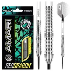 Red Dragon Amari Steeldarts 22g - Präzision für Profis - Darts mit 48,3 mm Barrel-Länge und 7,5 mm Durchmesser, ideal für präzises Spiel und optimale Kontrolle.