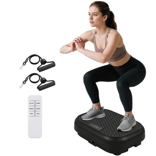 Vibrationsplatte Rüttelplatte mit 120 Intensitätsstufen und LED-Display - Vibrationsplatte für den Heimgebrauch, ideal für Fitness und Training. Mit 5 Programmen, einstellbarer Geschwindigkeit und Fernbedienung. Perfekt für ein effektives Workout!