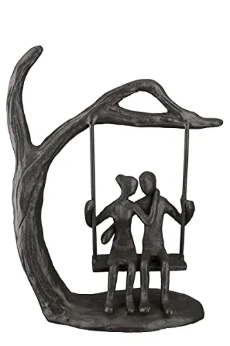 Brillibrum Design Ausdrucksstarke Skulptur aus Gusseisen - Liebespaar Figur zur Hochzeit - Sammlerfiguren - Handgefertigte Gusseisen Skulptur, ein liebevolles Symbol der Verbundenheit, perfekt als Geschenk zur Hochzeit oder besonderen Anlässen.