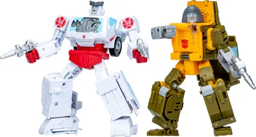 Transformers: The Movie Studio Series Deluxe Class Brawn & Autobot Ratchet 2er-Pack - Spielfiguren mit filmgetreuen Details, umwandelbar zwischen Roboter und Fahrzeug, ideal für Sammler und Fans ab 8 Jahren.