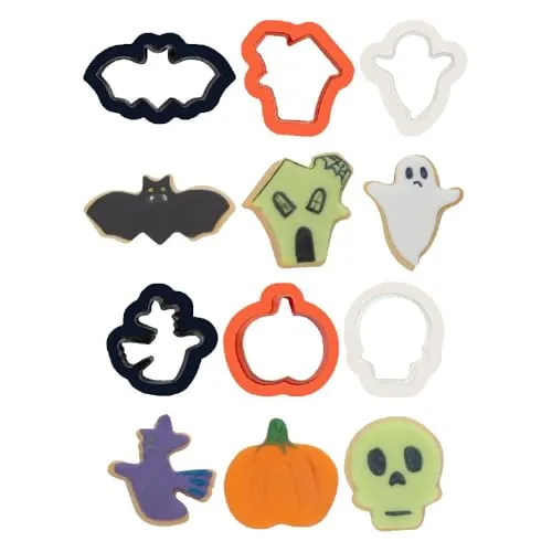 Decora 0255090 AUSSTECHER MINI AUS KUNSTSTOFF HALLOWEEN 6-TLG. 3/5 X H 2,2 CM, arancio