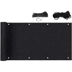 Salcar - Balkonsichtschutz Balkonabdeckung hdpe 220g/m2, Schwarz 0,90m x 3m