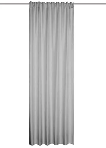 HOME WOHNIDEEN Vorhang ESKAMIO, blickdicht und thermo - Gardinen mit Multifunktionsband, energiesparend und ideal für optimale Lichtregulierung. Maße: 135 cm x 245 cm, in edlem silberfarben mit Leinenstruktur.