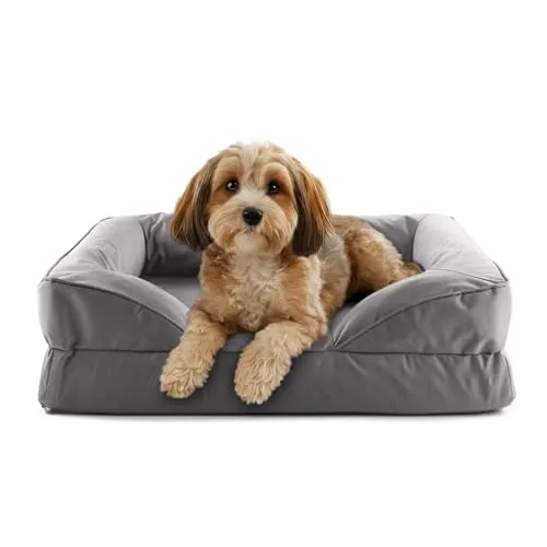 Lumaland orthopädisches Hundebett Outdoor & Indoor 70x60 cm - Hundebett für kleine Hunde mit rutschfestem Boden und waschbarem Bezug – ideal für drinnen und draußen, sorgt für maximalen Komfort und Unterstützung.