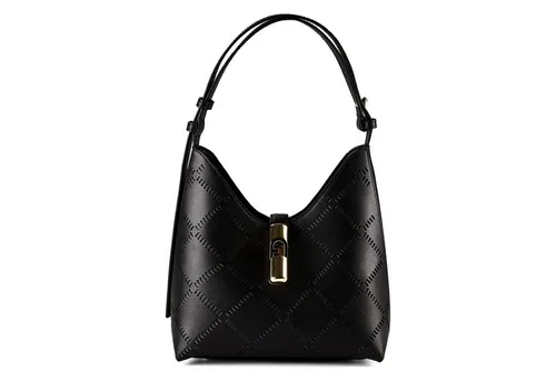 Furla Goccia Schultertasche aus Leder 25 cm in Schwarz - Elegante Furla Goccia Schultertasche aus hochwertigem Leder, ideal für stilvolle Auftritte. Kompakte Größe von 25 cm und vielseitig kombinierbar.