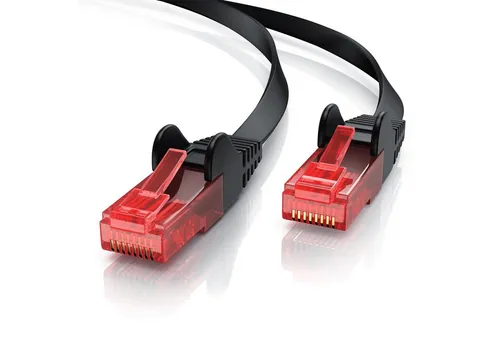CSL LAN-Kabel, CAT.6, RJ-45 (Ethernet) (3000 cm), CAT 6 Flachband Netzwerkkabel Gigabit 1000Mbit/s Patchkabel flach 30m