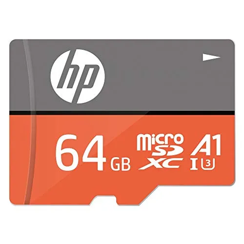 HP mxA1 64GB microSDXC-Speicherkarte + SD-Adapter, 100MB/s Lesegeschwindigkeit, 85MB/s Schreibgeschwindigkeit, Klasse 10 UHS-I, U3, A1 App-Performance für 4K-Video