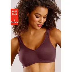 petite fleur Soft-BH (Packung, 2 Stück) ohne Bügel, Baumwolle – auch ideal für große Größen rot 95