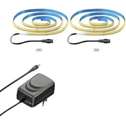 ledscom.de COB-LED Streifen JOR, 100.0cm, flach, weiß, 22,54W, je 1209lm, 2er Set inkl. Netzteil