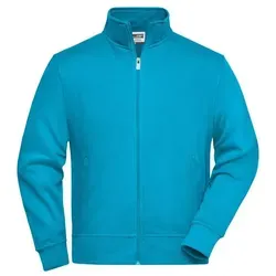 Sweatjacke JN836 - James & Nicholson Turquoise 3XL - Funktionsjacke mit Stehkragen und Reißverschluss, ideal für jeden Anlass. Hoher Tragekomfort und vielfältige Farbauswahl machen sie zum Must-Have dieser Saison.