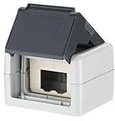 Metz Connect Netzwerkdose Aufputz 2 Port Grau - 8,70 cm breit, ideal für flexible Netzwerkverbindungen in jedem Raum