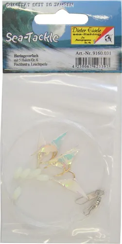Dieter Eisele Heringssystem mit 5 Haken Gr. 6 180cm 0,40mm, Heringsvorfach
