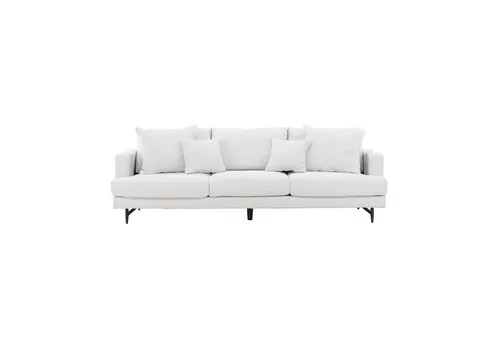Venture Home Sofia 3-Sitzer Sofa - Beige 3-Sitzer Sofa in elegantem Design, ideal für gemütliche Stunden. Hochwertiger Leinenstoff und gepolsterte Armlehnen sorgen für Komfort und Stil im Wohnzimmer.
