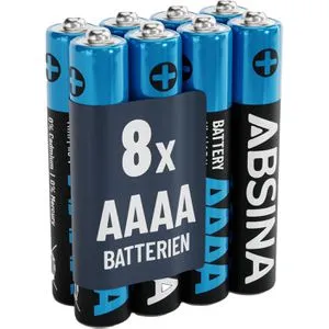 ABSINA Batterie AAAA Alkaline 1.5V - 8er Pack, langlebige Energiequelle für hochwertige Geräte