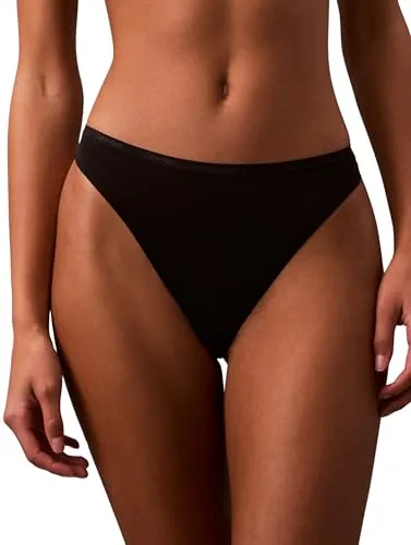 Calvin Klein Underwear String THONG schwarz XS (34) - Funktionsunterwäsche aus elastischem Material für perfekten Sitz, ideal für jeden Tag mit abgesteppter Kante und modischem Logo.