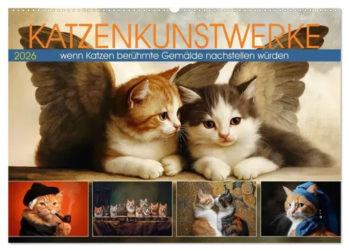 Sabine Löwer | Katzenkunstwerke (Wandkalender 2026 DIN A2 quer), CALVENDO...