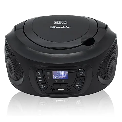 Roadstar CDR-375D+ Tragbares Radio mit CD-Player - Sonstige Radios: DAB, DAB+, FM, CD-MP3-Player mit hervorragender Klangqualität und Fernbedienung für maximalen Komfort.