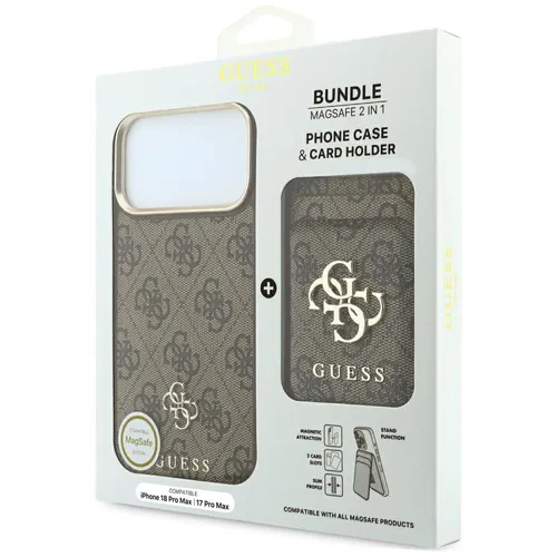Guess iPhone 18 Pro Max, 17 Pro Max 2in1 Set Hülle Case MagSafe + Wallet Card 4G