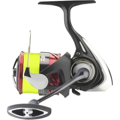 DAIWA 23 Ninja LT 2500 - Angelrolle mit J-Braid X4 - Spinning-Rollen mit Frontbremse, leichtes Design von nur 230g und max. Bremskraft von 10kg für präzises Angeln.