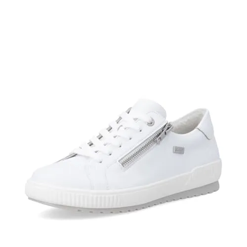 Remonte Sneaker - Weißes Glattleder für Damen in Größe 41 - Stylischer Damensneaker von Remonte aus hochwertigem Glattleder, ideal für breite Füße. Mit flexibler Gummisohle und herausnehmbarer Einlegesohle für hohen Tragekomfort – perfekt für den Alltag.