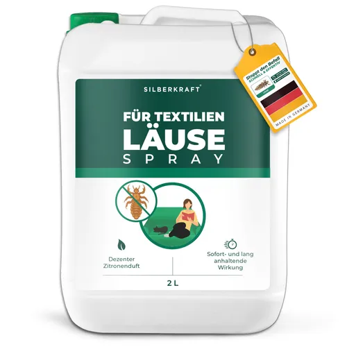SILBEKRAFT Läusespray - Läuse & Co: Effektiver Schutz vor Läusen und Nissen mit Geraniol, ideal für Textilien und Umgebung. Hergestellt in Deutschland, umweltfreundlich und ohne Permethrin.