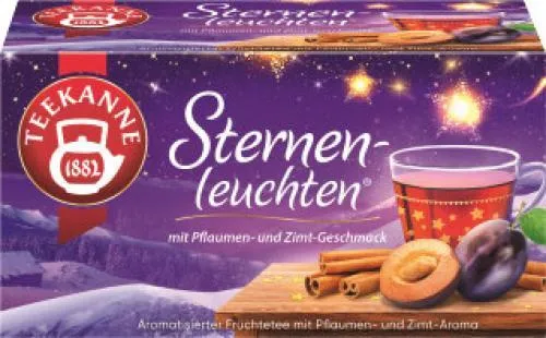 Teekanne Sternenleuchten Früchtetee 20x2,5g - Früchtetee mit Pflaumen- und Zimtgeschmack, ideal für gemütliche Abende und entspannende Momente