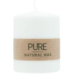PURE NATURAL WAX, Natural, Stumpenkerze, WENZEL, 90/70 mm, Brenndauer ca. 30h, 100% plastikfrei