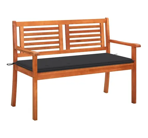 2-Sitzer-Gartenbank mit Auflage aus Eukalyptus - Bänke aus massivem Eukalyptus, wetterfest und ideal für entspannte Stunden im Garten oder auf der Terrasse.