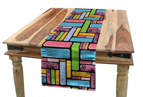 Tischläufer Sterne-Strudel Linien Punkte, 40cm x 180cm