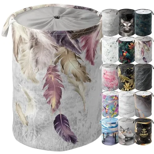 Sanilo Wäschekorb faltbar 60 Liter - Stabiler runder Wäschesammler mit Abdeckung - Wäschekörbe ✓ Praktischer 60 Liter Wäschesammler mit zwei Griffen und Sichtschutzabdeckung, ideal für kleine Räume und vielseitige Nutzung in Badezimmer, Schlafzimmer oder Kinderzimmer.