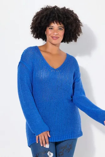 Angel of Style Strickpullover Pullover oversized Ballonärmel V-Ausschnitt.