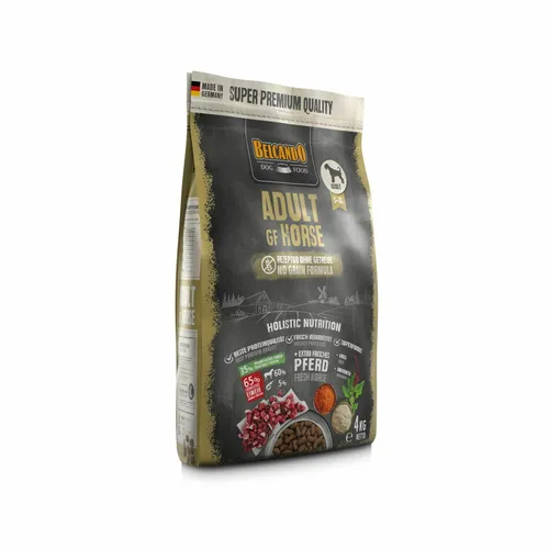 Belcando Adult GF Horse Hundefutter 4kg - Getreidefreies Trockenfutter für erwachsene Hunde, reich an hochwertigem Pferdefleisch für optimale Verdauung und Energie.