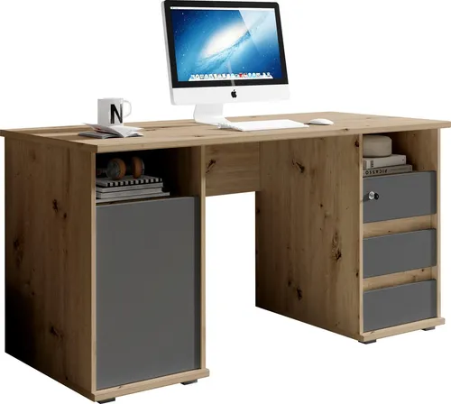 PRIMUS 2 Schreibtisch mit Schubladen, Artisan Eiche Optik - Kinderschreibtisch mit modernem Design und viel Stauraum, ideal für das Homeoffice. Drei Schubladen, darunter eine abschließbare, bieten sicheren Platz für wichtige Dokumente.