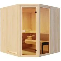Finntherm Sauna Verve Natur 194 cm x 194 cm Wandstärke 40 mm