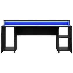 Gaming Tisch Zocker 3, schwarz, mit LED-Beleuchtung von Forte